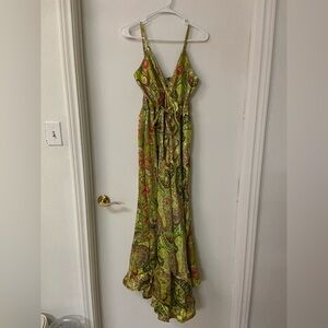 Swarna Greece Art Silk Boho Maxi Dress Hippie Festival One Size Paisley India